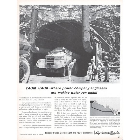 Electric Light & Power Art 961 Electric Light Power Companies Tom Sauk Hydro Power Plant